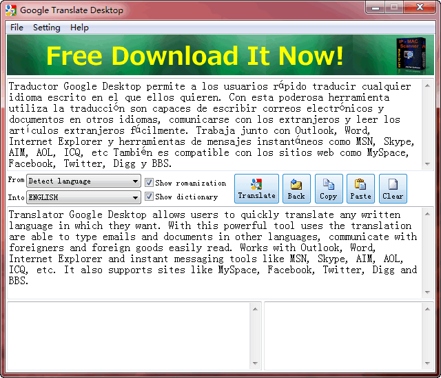 Screenshot for Free Google Translate Desktop 2.1.90