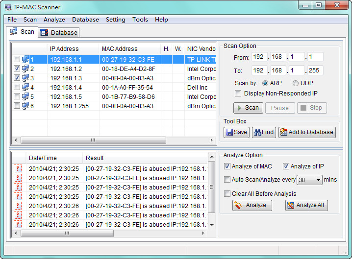 AthTek IP - MAC Scanner screen shot
