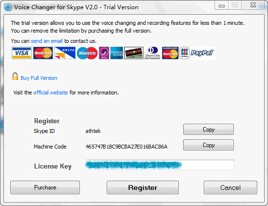 voice changer for skype v2.0 license key